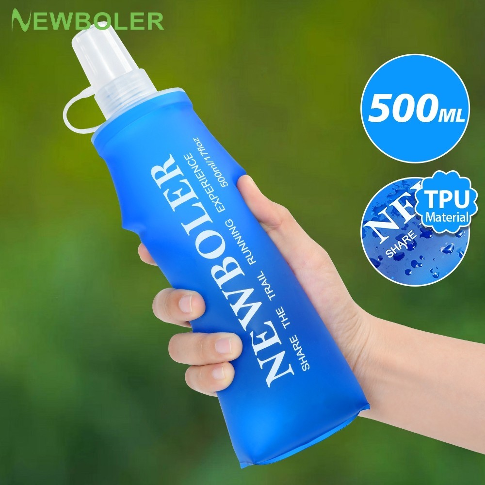 NEWBOLER 250ml 500ml TPU Balão Macio Silicone Dobrável Garrafa De Água Esportes Ao Ar Livre Viagem Correndo Portátil em Oferta na Shopee