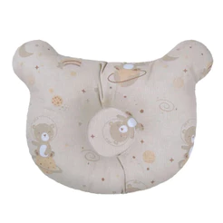 Travesseiro Bebê Bublim Anatômico Estampa Urso Bege