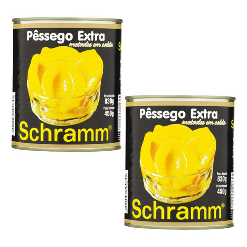 Kit 2 Pêssegos Em Calda Extra Schramm 830g