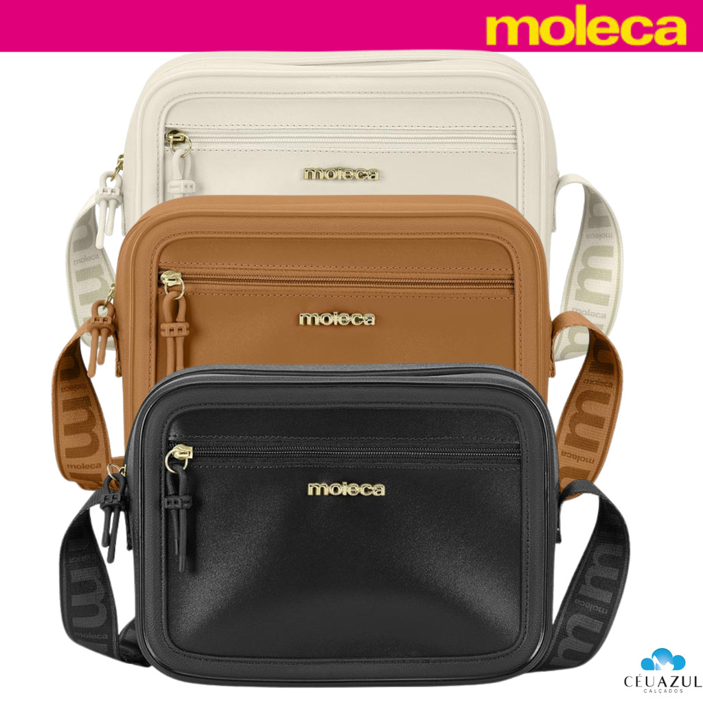 Bolsa Feminina Moleca Transversal Quadrada Borracha Zíper Estilosa 50048.3