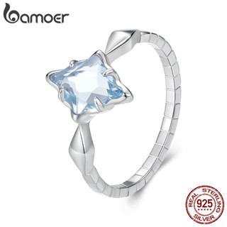 Anel De Prata Esterlina 925 Bamoer Azul Starburst Joias Requintadas Da Moda Presentes Para Mulheres em Oferta na Shopee
