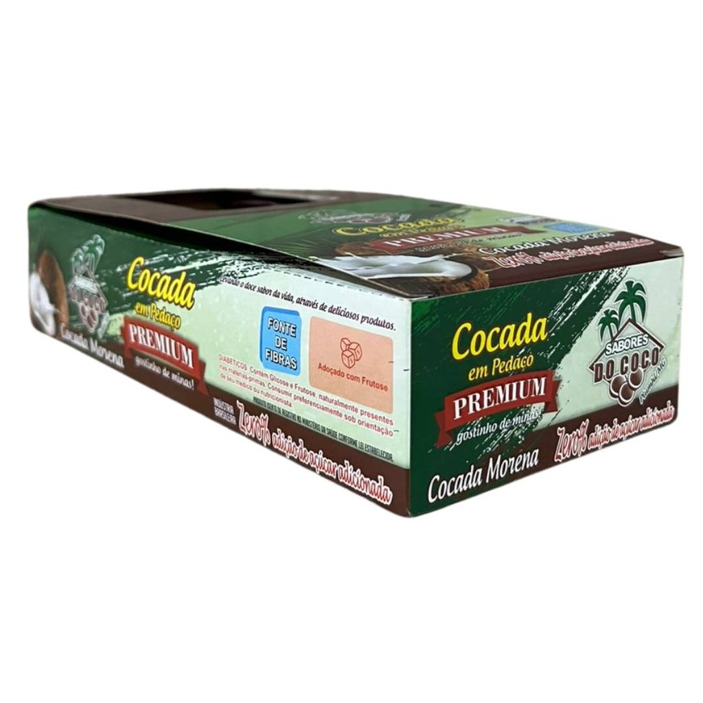 Sabores Do Coco Cocada Morena Zero 600g 15un