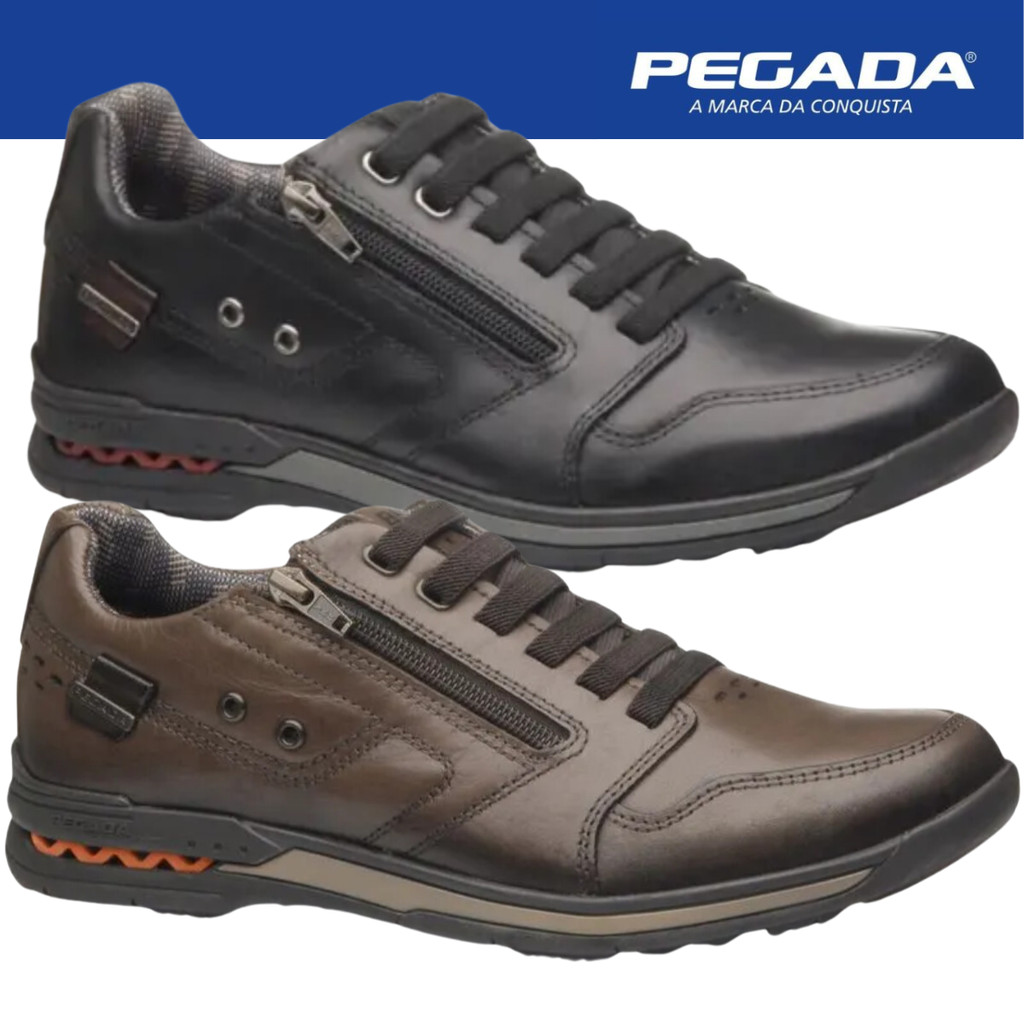 Sapatênis Masculino Pegada Casual Couro Legítimo Original em Oferta na Shopee