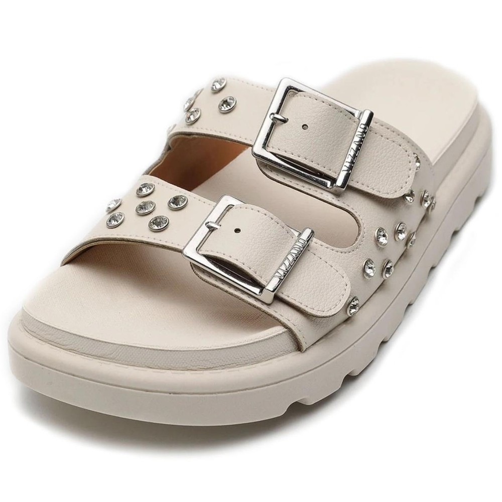 Rasteira Vizzano Floather Strass Feminina - Branco em Oferta na Shopee