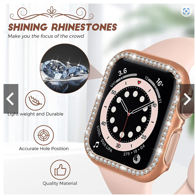 capa case bling brilho para smartwatch apple watch series 1/2/3/4/5/6/7/8/9 Ultra/Ultra2 38 40 41 42 44 45 49MM