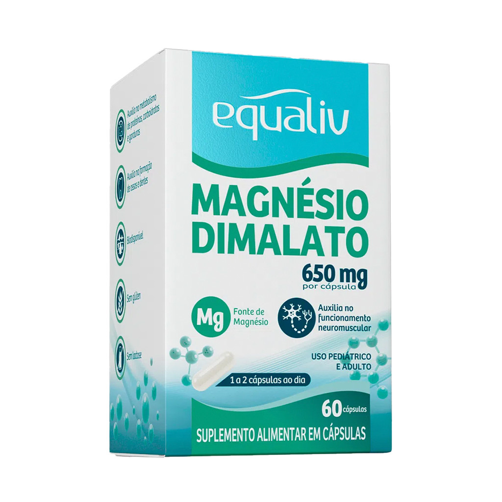 Magnesio Dimalato - 60 Capsulas - Equaliv