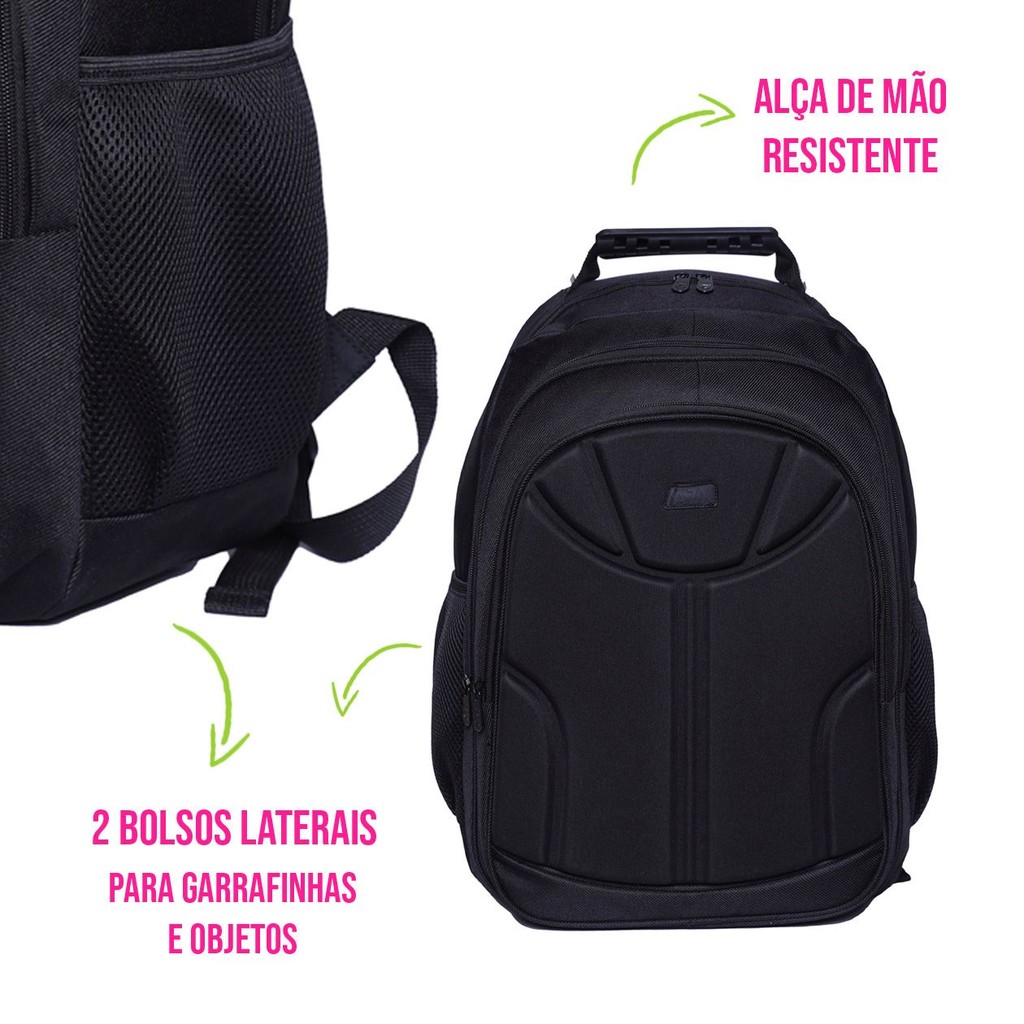 Mochila de Costas Versátil Compartimento Multiuso Notebook Faculdade Trabalho Escolar Viagem Resistente Durável — imagem 2 de 2