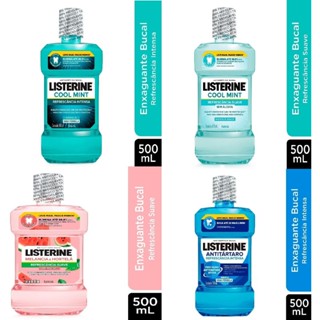 Enxaguante e Antisséptico Bucal LISTERINE Melancia - Sem Álcool - Com Álcool - Antitártaro 500ml em Oferta na Shopee