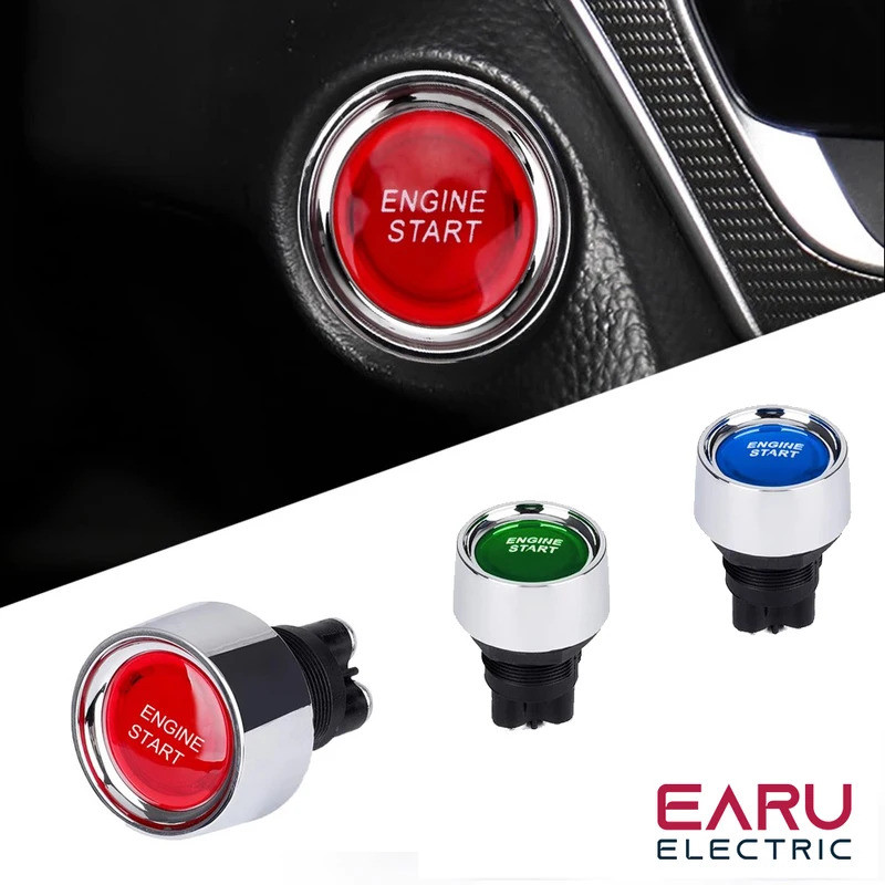 1PC Interruptor De Ignição De Partida Do Motor Carro 12V 50A 3 Pinos SPST Momentâneo Keyless Botão Interruptores Liga/De