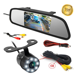 Câmera De Ré Automotiva Visão Nortuna + Tela Retrovisor Lcd 4.3 Câmera de Ré Universal Câmera Led
