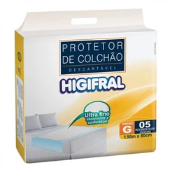 Protetor de Colchão Descartável Higifral Tamanho G 5 Un