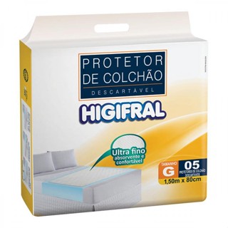 Protetor de Colchão Descartável Higifral Tamanho G 5 Un em Oferta na Shopee