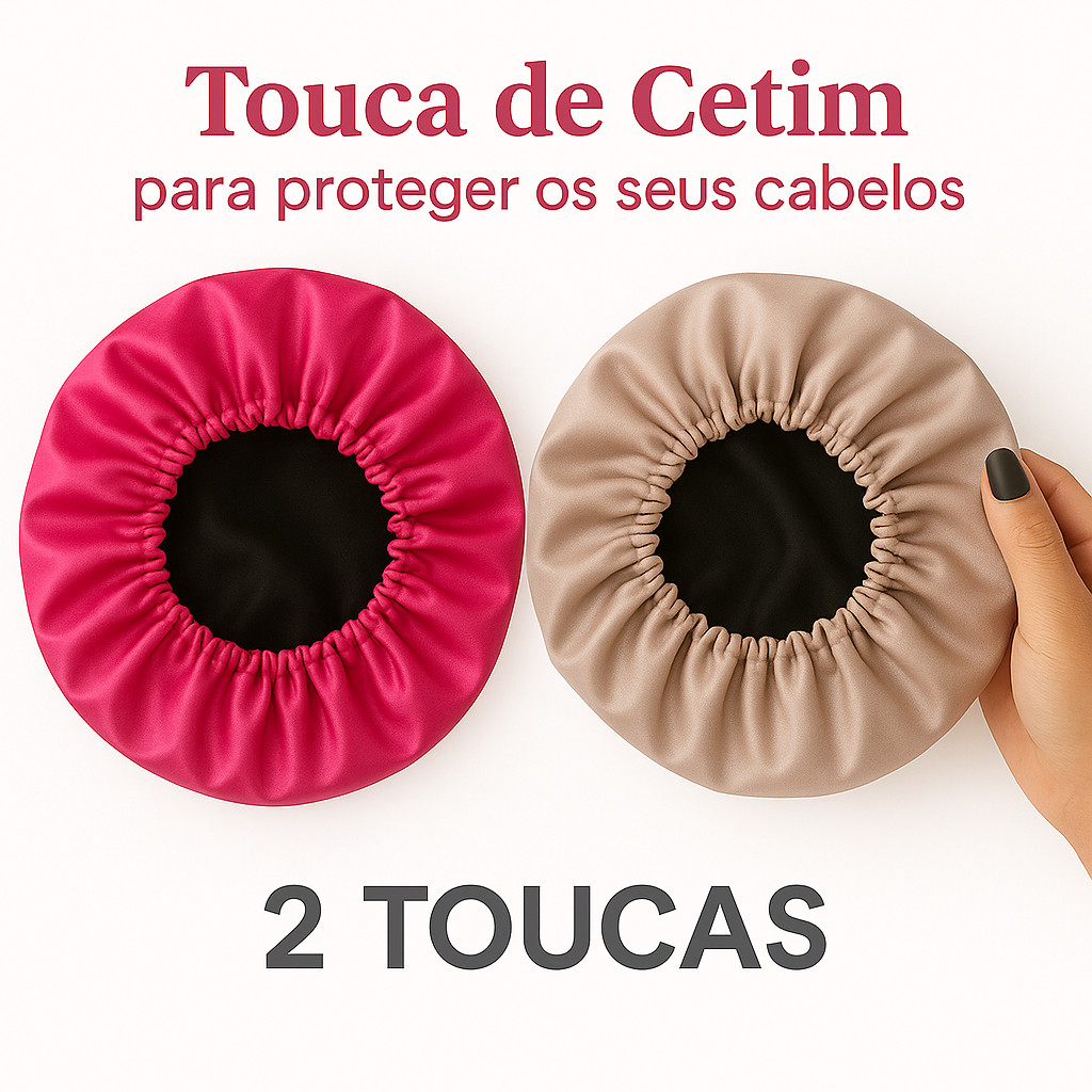 Kit 2 Touca de Cetim Dupla Face Ajustável Toca de Seda para dormir Antifrizz