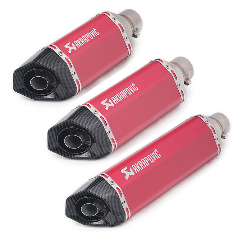 Silenciador De Tubo De Escape Vermelho Deslizante Para Motocicleta , Ponta Universal Com DB Killer Removível