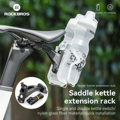 ROCKBROS Adaptador De Garrafa De Água Almofada Do Assento Traseiro Duplo Rack Extensão Estrada MTB Sela Suporte