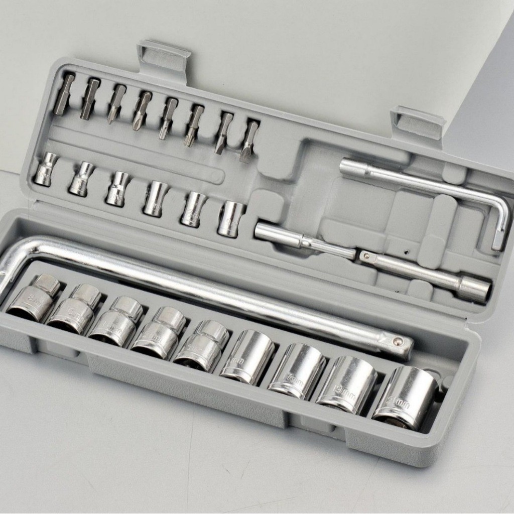 Conjunto Chave De Roda Soquetes Sextavados Titanium 24 Pçs em Oferta na Shopee