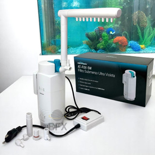 Filtro Interno UV Ultra Violeta 5W com Bomba Submersa Aquatank 800 L/H Aquarios e Lagos Até 2500L em Oferta na Shopee