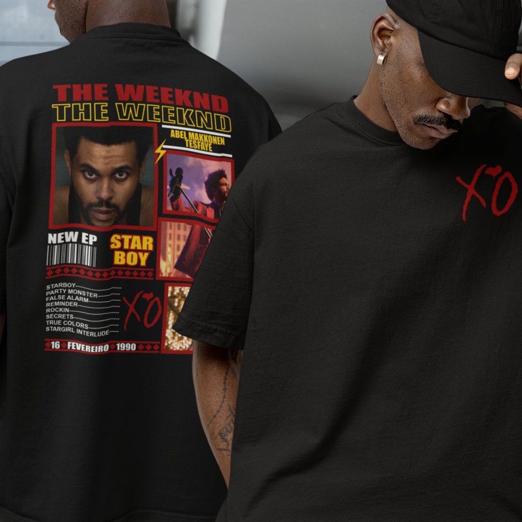Camiseta XO The Weeknd Star Boy Album Abel After Hours Pop Cantor Tour em Oferta na Shopee