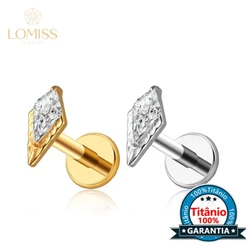 Piercing Labret Helix Conch Orelha Losango Titânio Zircônia