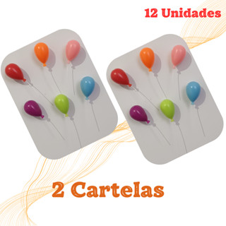 12 Imãs DECORATIVOS BALÕES Magnético para Fotos Recados em Geladeira e Painéis Metálicos - IMA007 em Oferta na Shopee