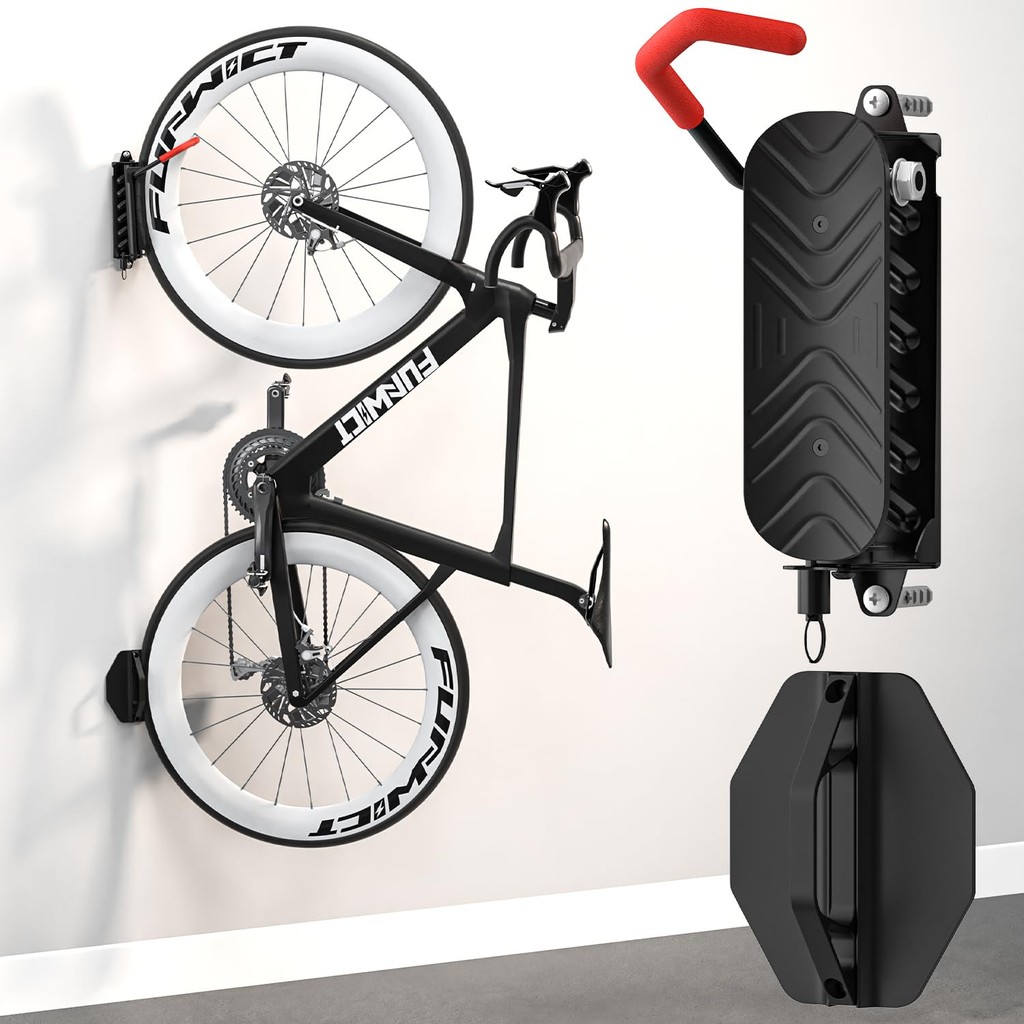 Suporte giratório de parede organizador de garagem, vertical de bicicleta para suporte de parede giratório de bicicleta
