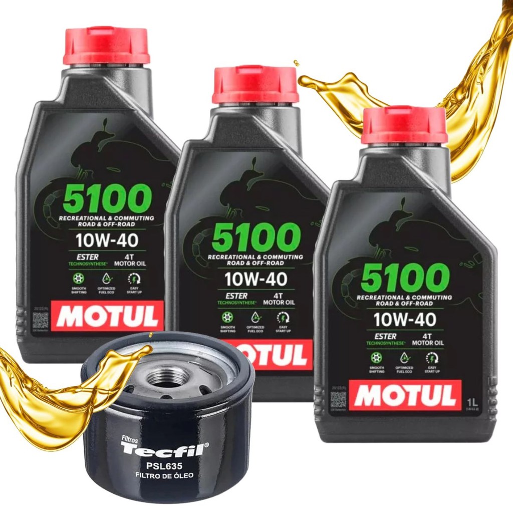 Troca de Óleo P/ Bmw F700 Gs / F750 Gs / F800 Gs Motul 5100 10w40 + Filtro