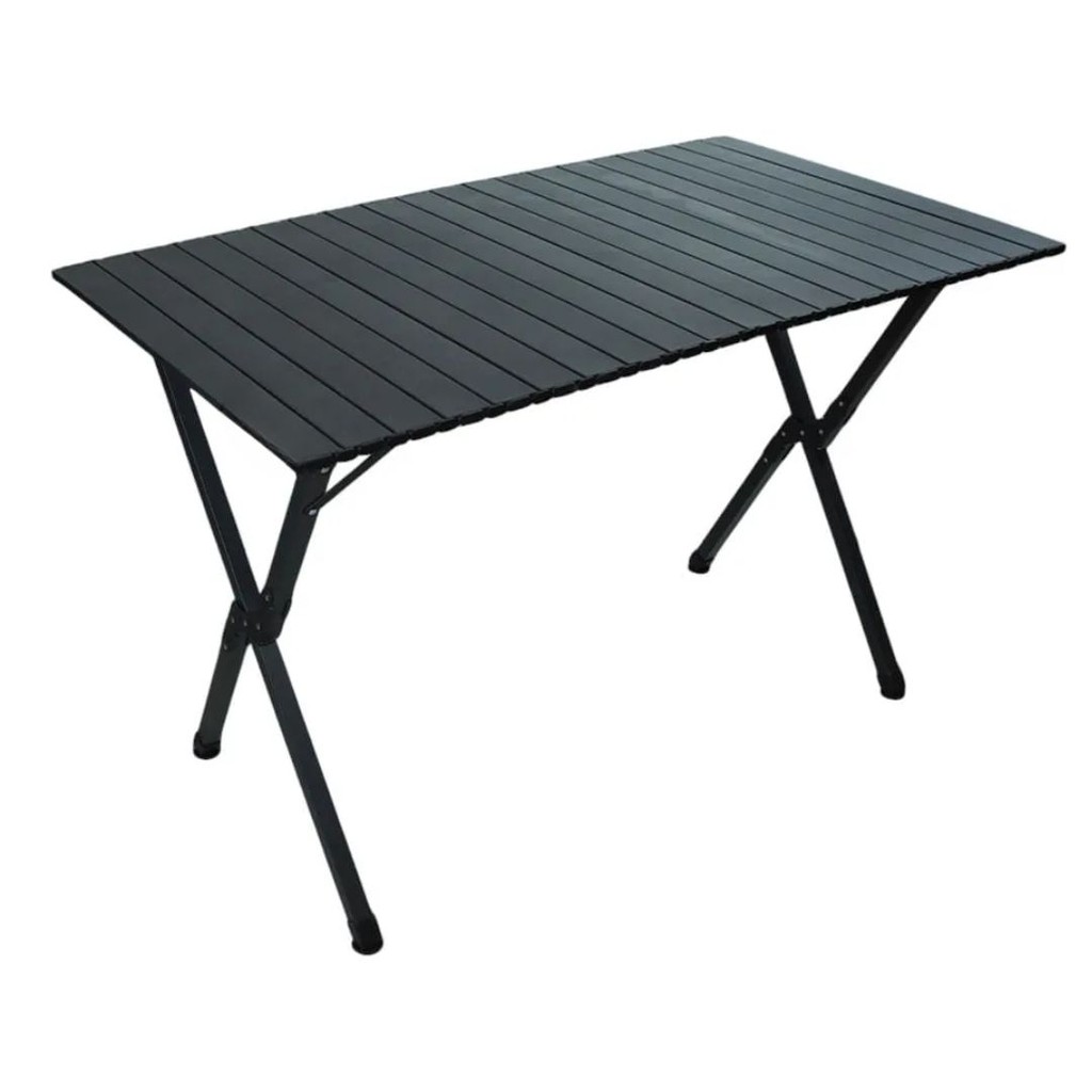 Mesa Frade Dobrável Portátil Camping Praia Em Aço Inox Cor Preto