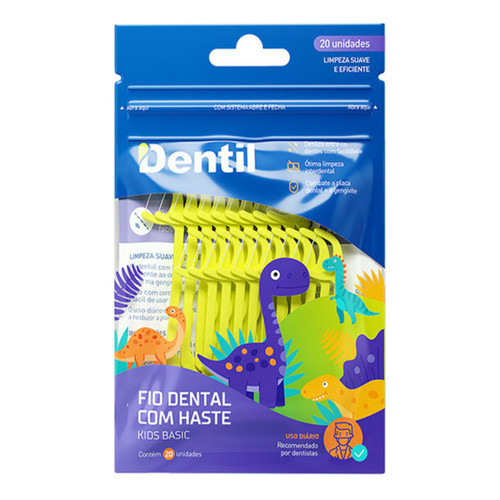Dentil Pro Fio Dental Haste Kids Basic 20 Unidades Infantil