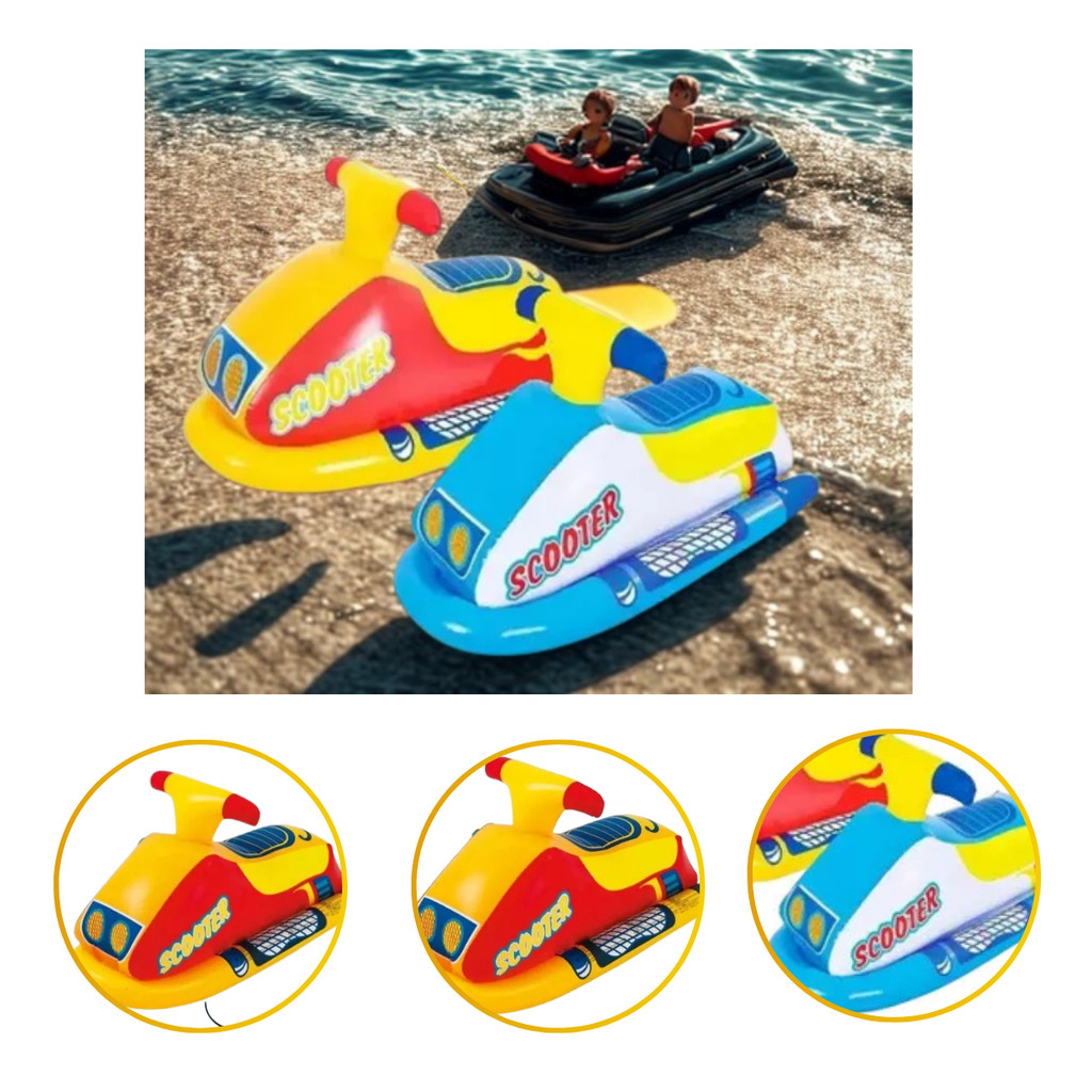 Boia Piscina Menino Jet Ski Scooter Praia Bote Inflável Luxo