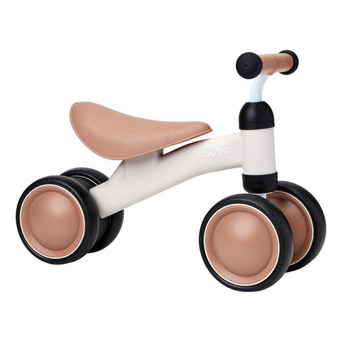 Bicicleta De Equilíbrio 4 Rodas Buba Infantil Sem Pedal Bege