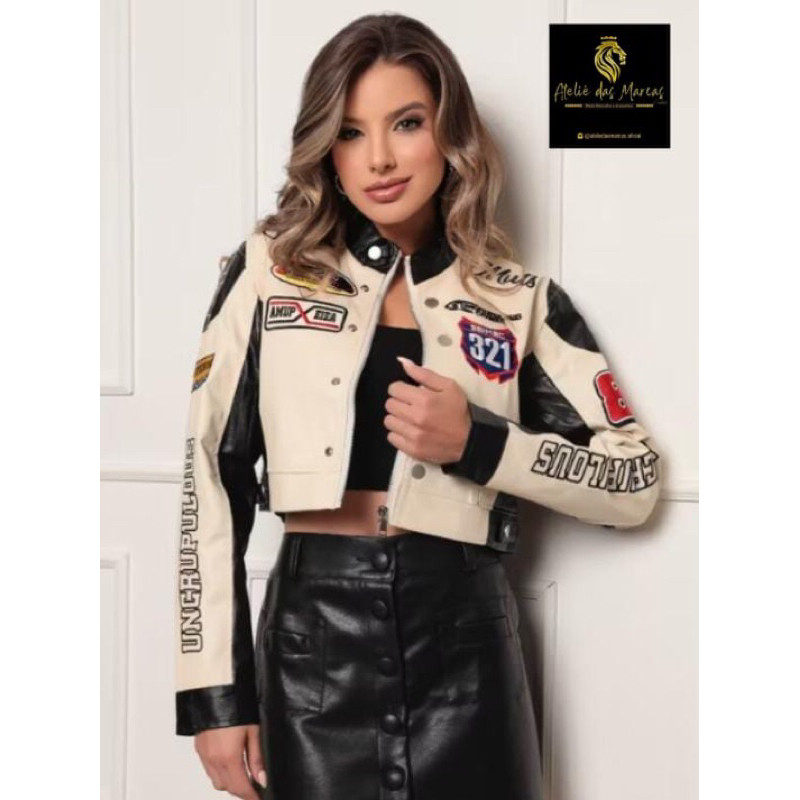 Jaqueta de Couro Feminina Muts Jaqueta De Couro Feminina em Oferta na Shopee