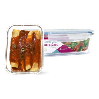 Pote De Vidro Hermético Retangular 1040Ml Alimentos Tampa em Oferta na Shopee