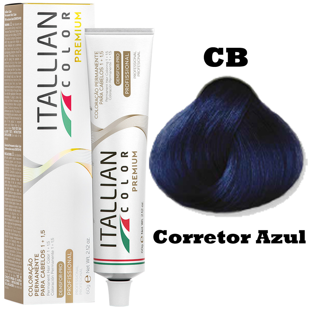 Coloração Itallian Color 60g Profissional Cor:CB Corretor Azul CB