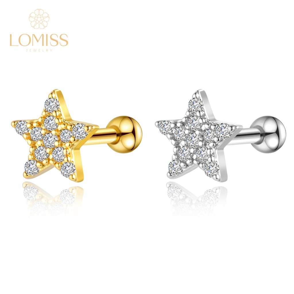 Lomiss Piercing Orelha Flat Conch Tragus Barbell Cobre Estrela Zircônia em Oferta na Shopee