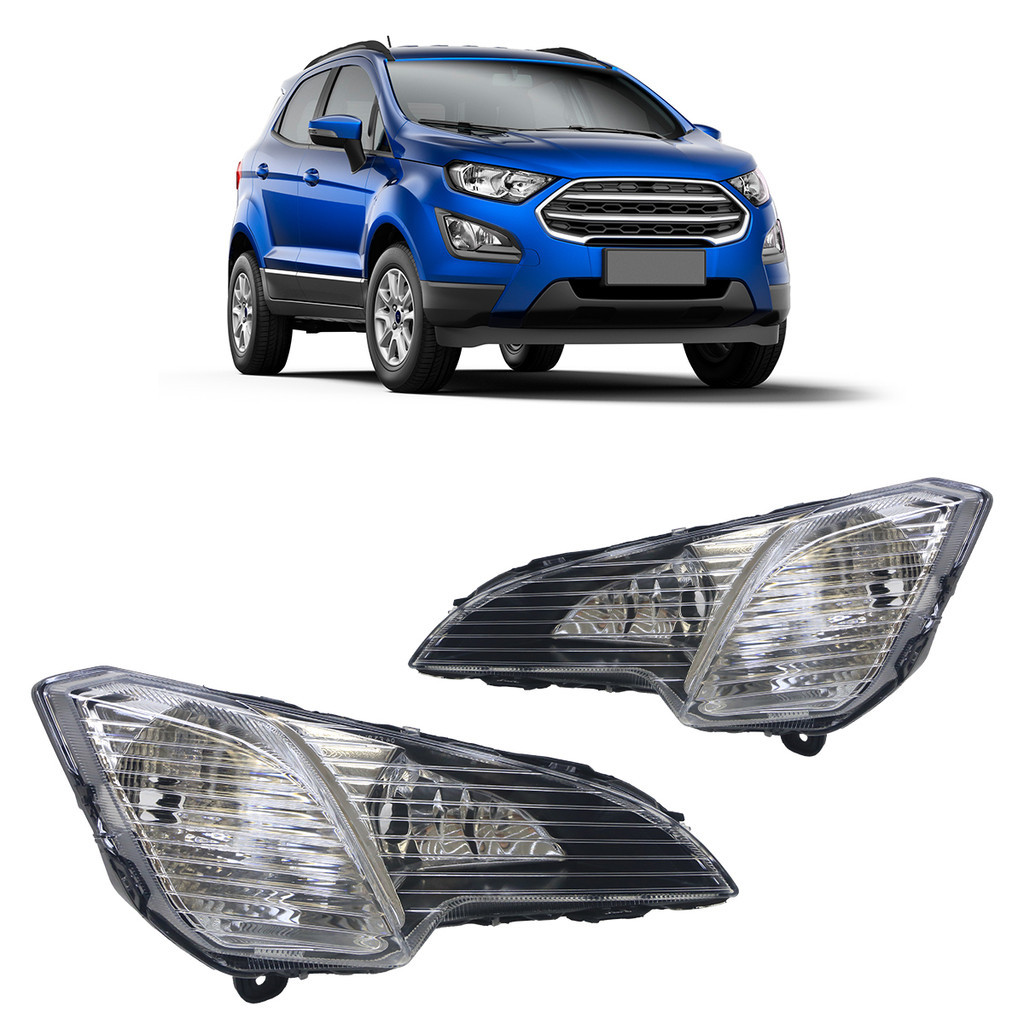 Farol Milha Ecosport 2017 2018 2019 2020 H8 55W Carcaça Preto Lente Estriada Acrílico - Spare Parts and Accessories for Vehicles