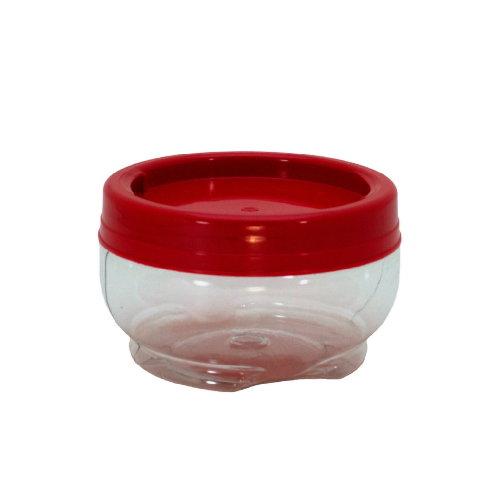 Pote Organizador Gire e Trave Empilha Fácil 220ml Vermelho