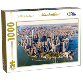 QUEBRA CABEÇA MANHATTAN 1000 PEÇAS PAIS E FILHOS PUZZLE PAISAGEM PONTO TURÍSTICO NOVA YORK IORQUE NY em Oferta na Shopee