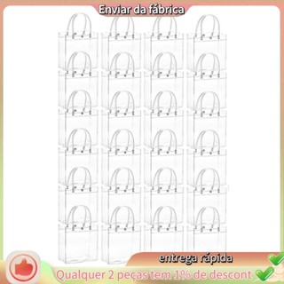 20 Pçs Saco De Presente Transparente Com Alça Embalagem De Doces De Casamento Sacola Reutilizável Chá De Natal em Oferta na Shopee