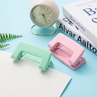Perfurador de Papel com 2 Furos em Tom Pastel de Metal - Elegante e Prático