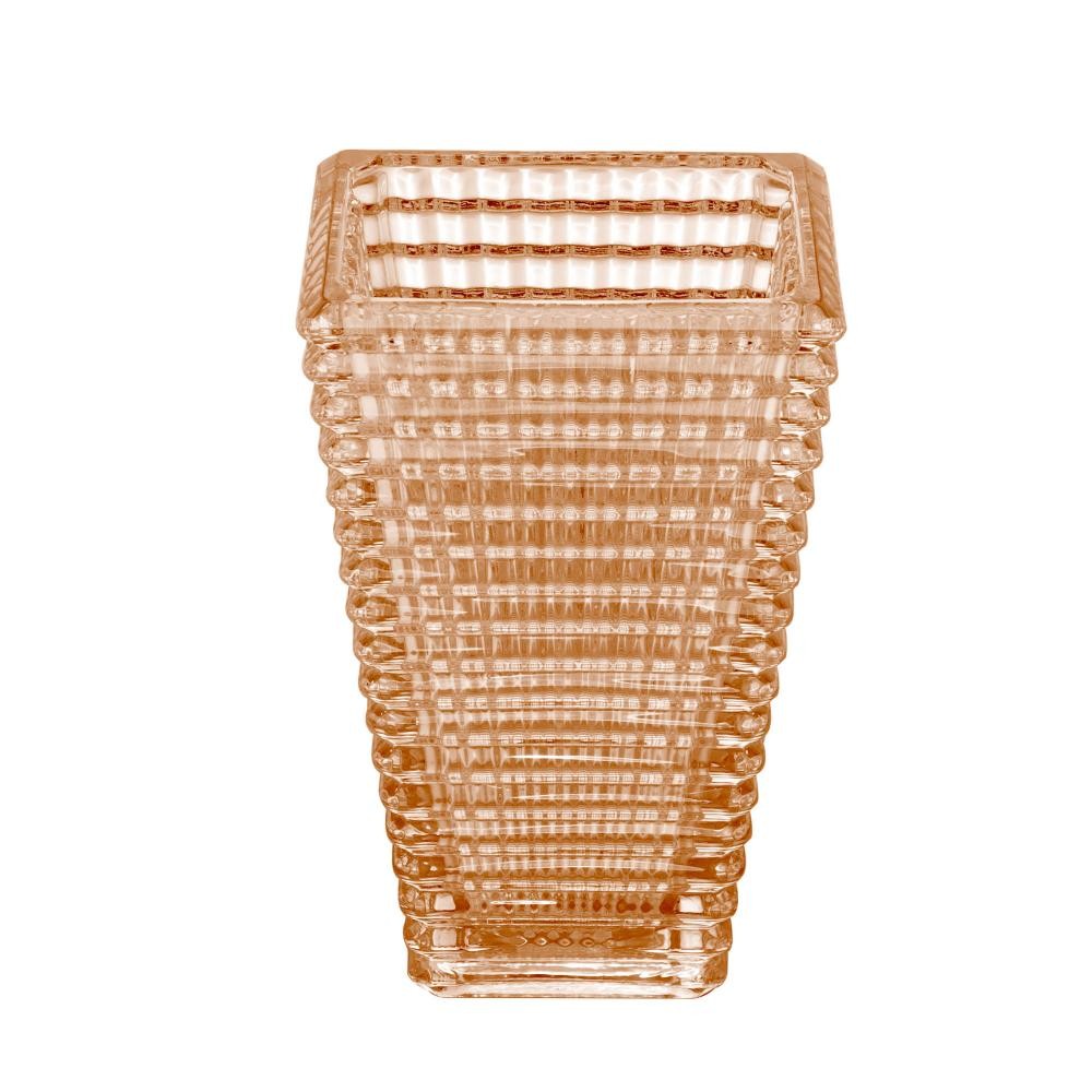 Vaso Wolff Maya de Cristal Âmbar 10,5cm x 7,5cm x 17,5cm