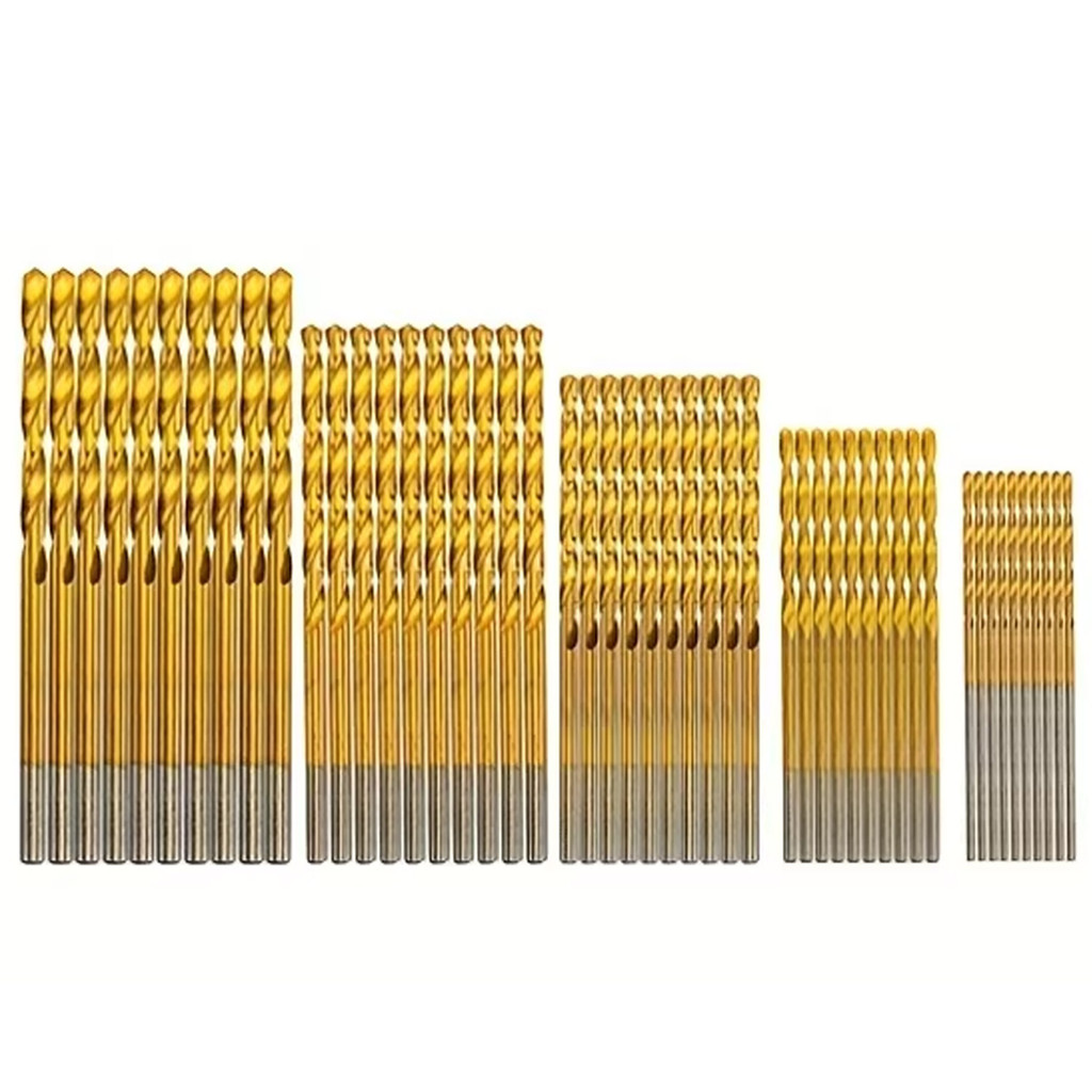 Kit 50 Brocas 1 a 3mm Aço Rápido HSS Titânio Micro Retíficas em Oferta na Shopee