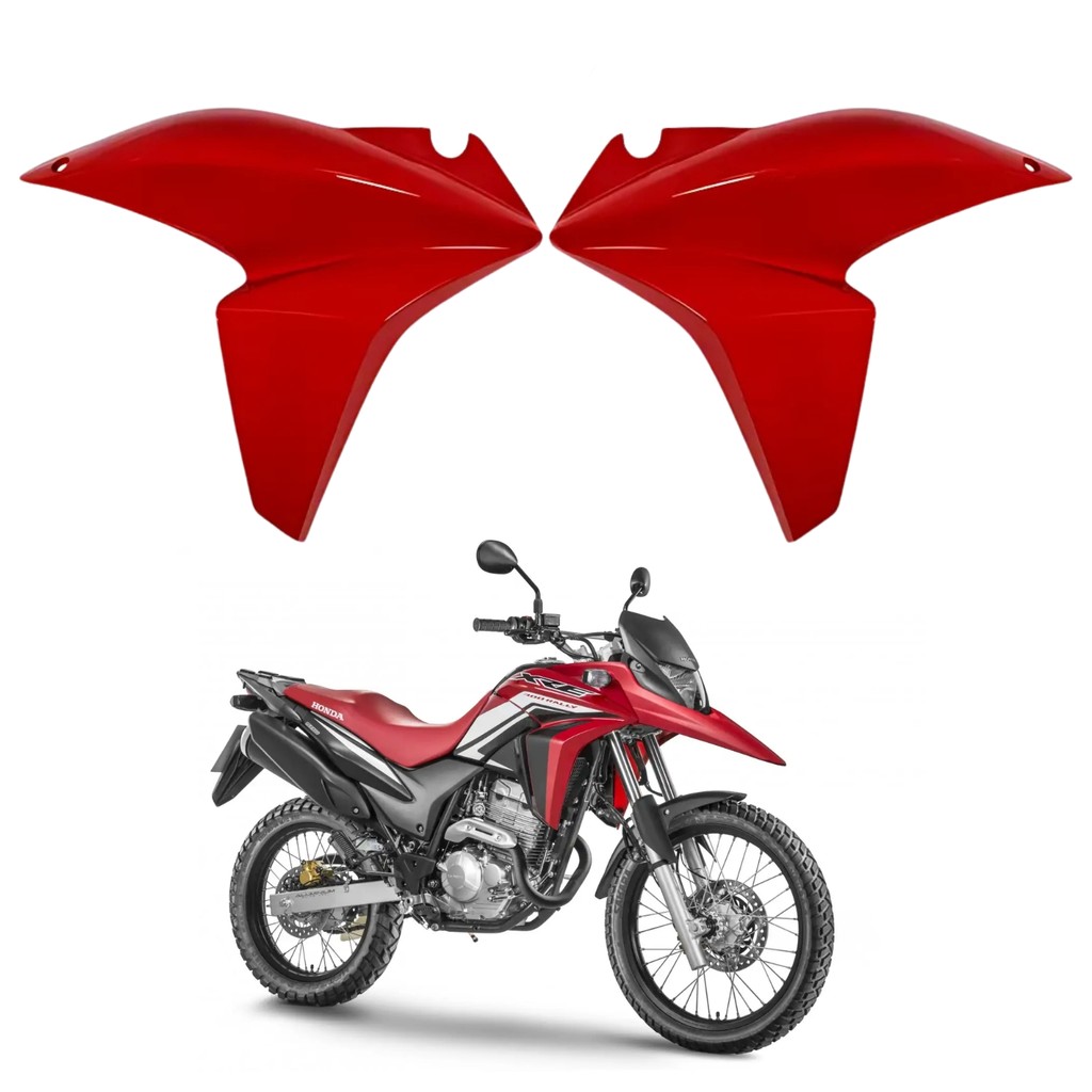 Par Carenagem Lateral Aleta Guia Ar Aba Asa Tanque Vermelho Maceio Rally Honda Xre 300 2014 2015