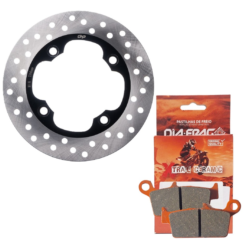 Disco de Freio Traseiro Xre 300 Sem Abs 2009-2018 + Pastilhas Cerâmica (Diafrag) em Oferta na Shopee