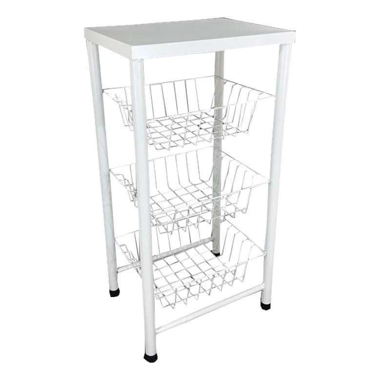 Fruteira De Chão Com Tampo De Aço Branca / Preta Resistente em Oferta na Shopee