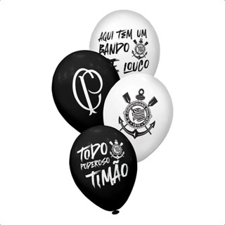 Balão Corinthians Original Pacote com 20 Bexigas de 8 Polegadas em Oferta na Shopee