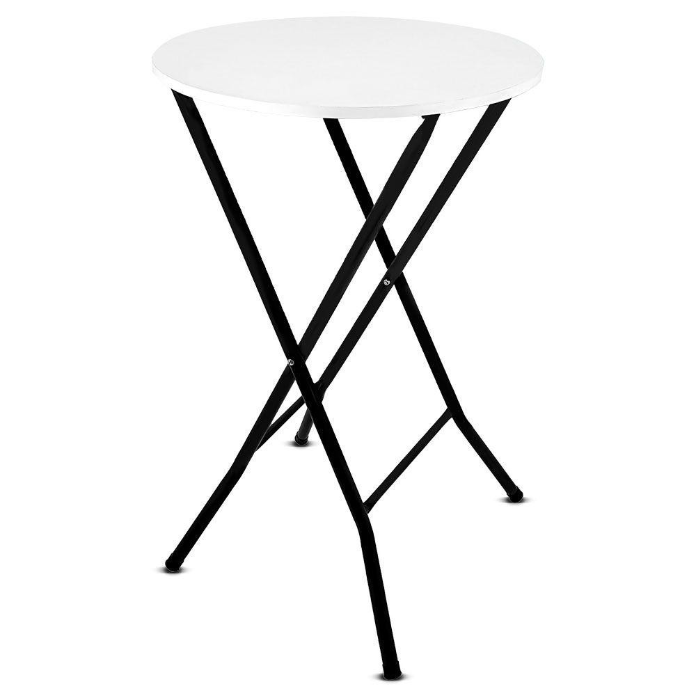 Mesa Bistrô Dobrável Alta De Bar Miami C/ Tampo 60cm - preto/branco