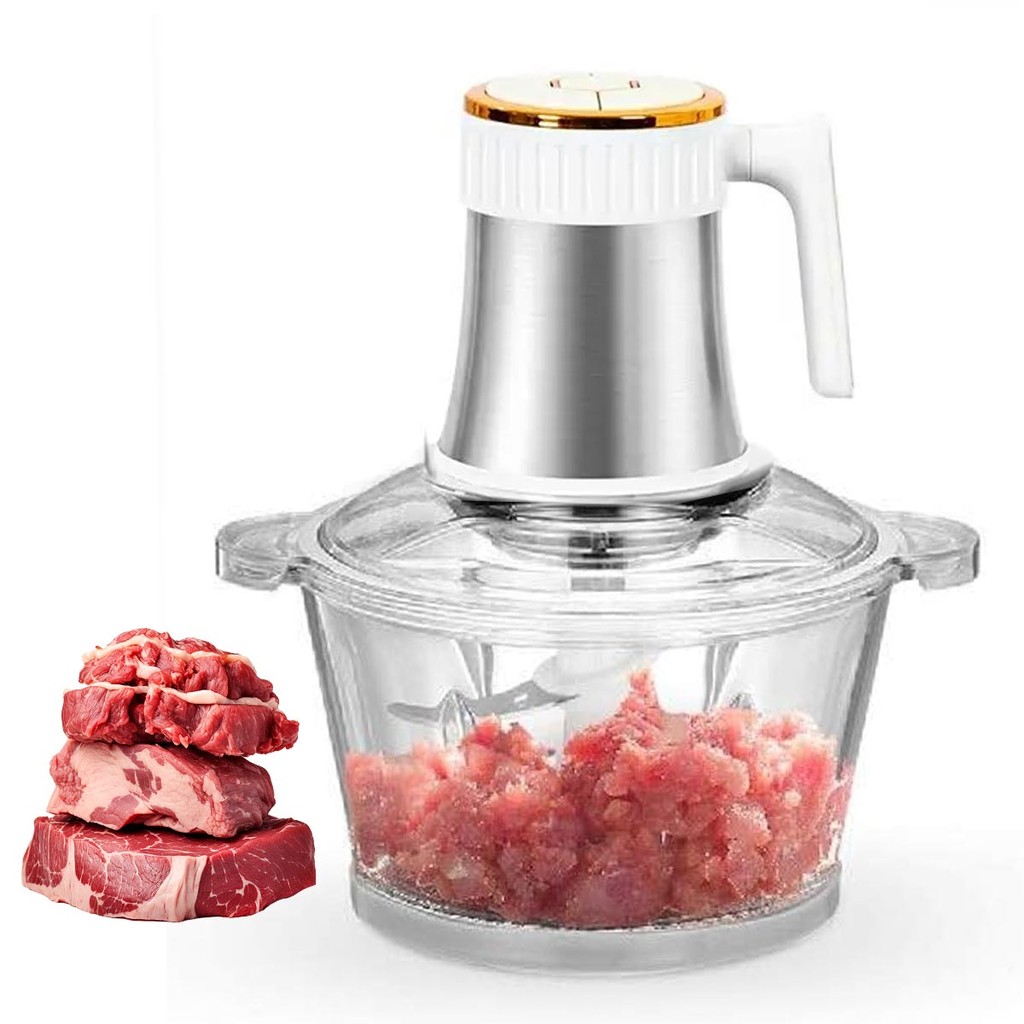 Mini Processador Moedor de Carne Eletrico 4 Laminas 3 Litros Tritura Legume Verdura Alimento Especiarias Tempero