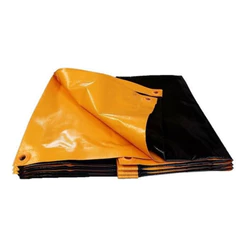LONA PVC EMBORRACHADA ANTICHAMAS 6X4 500 MICRAS LARANJA PRETA 500 MICRAS