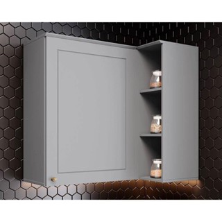 Armário Aéreo Cozinha Modulado Canto Reto Americana c/ 1 Porta 83cm Cinza - Henn em Oferta na Shopee