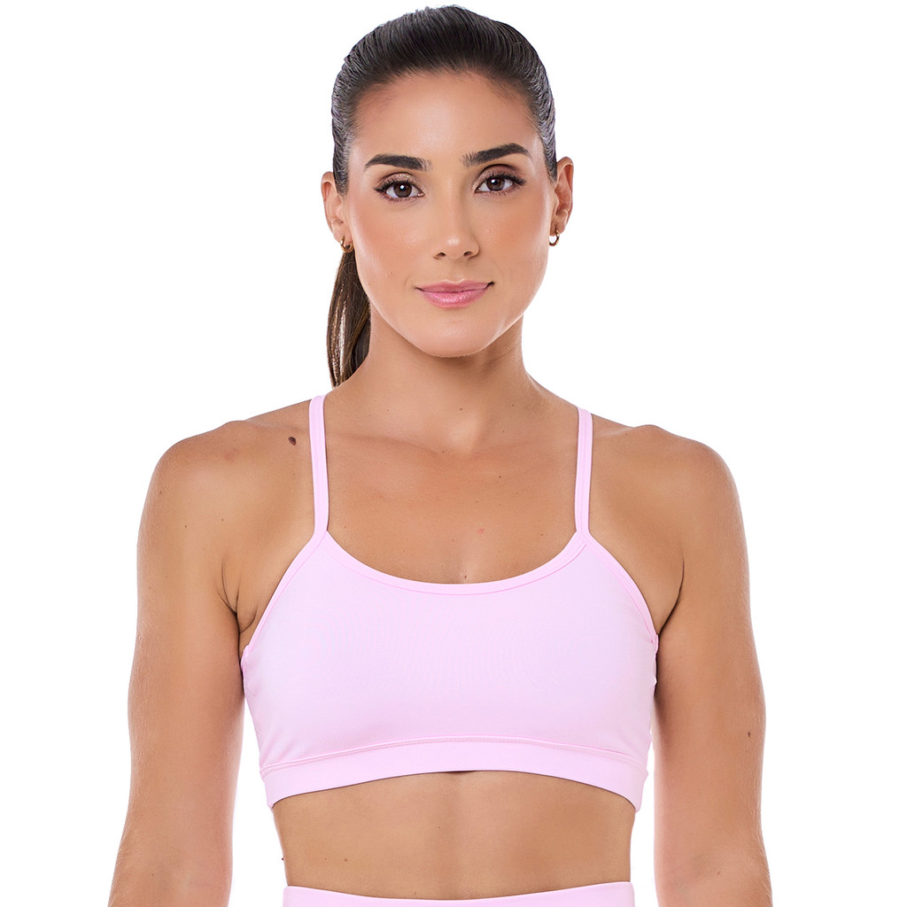 Top Light Rosa Chá SND Fitness em Oferta na Shopee
